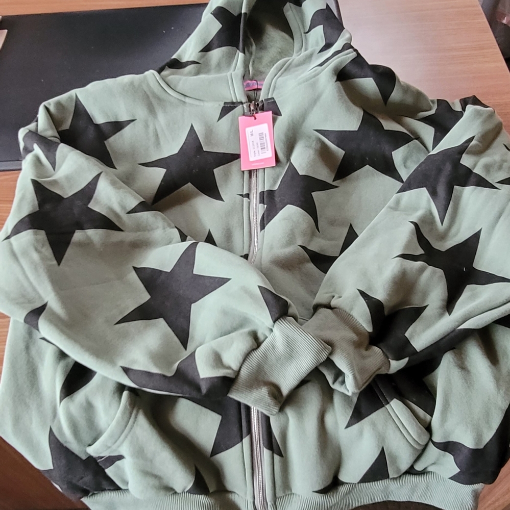 Womens Green Star Hoodie